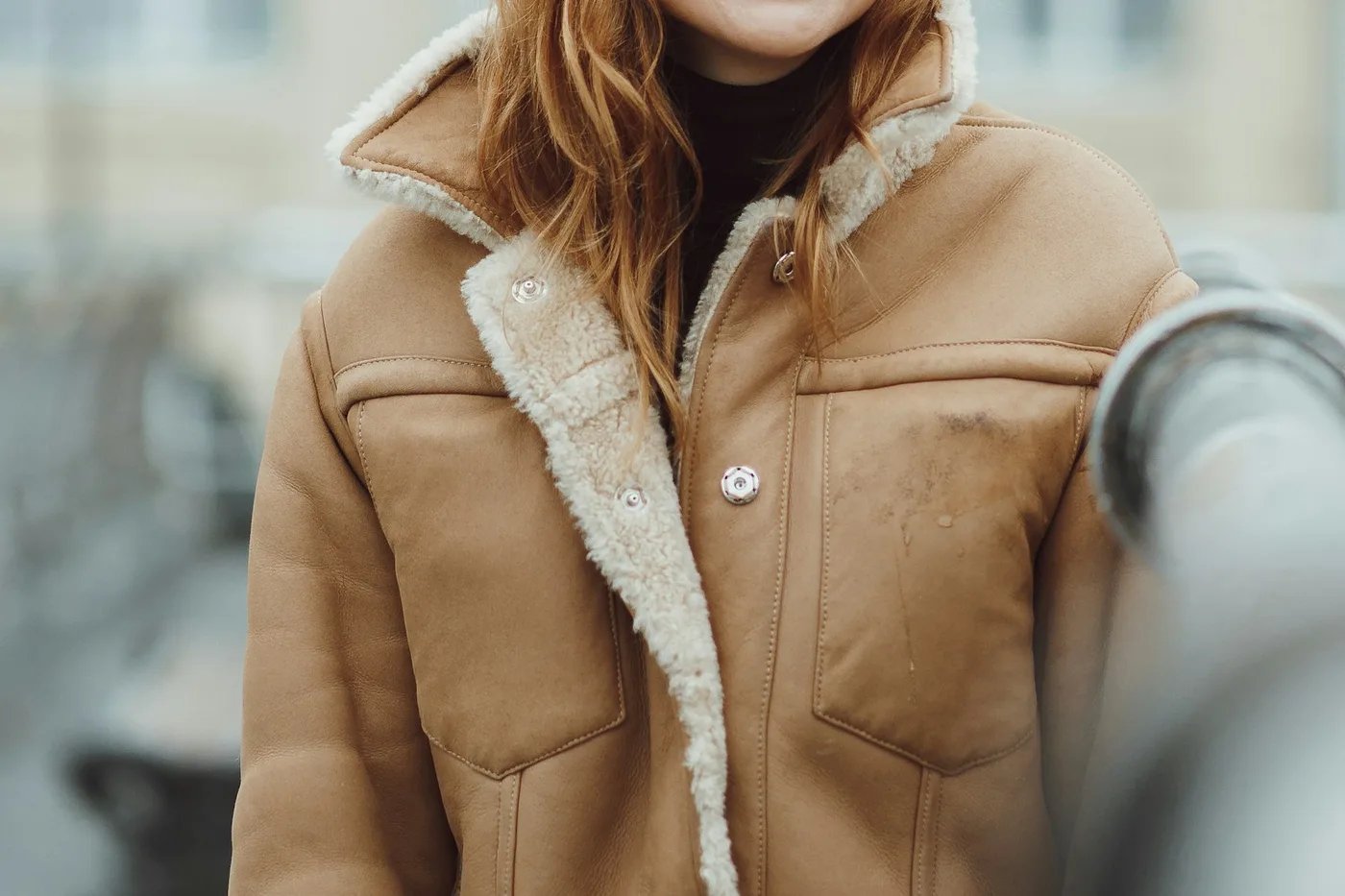 Shearling-Lined Leather Jacket