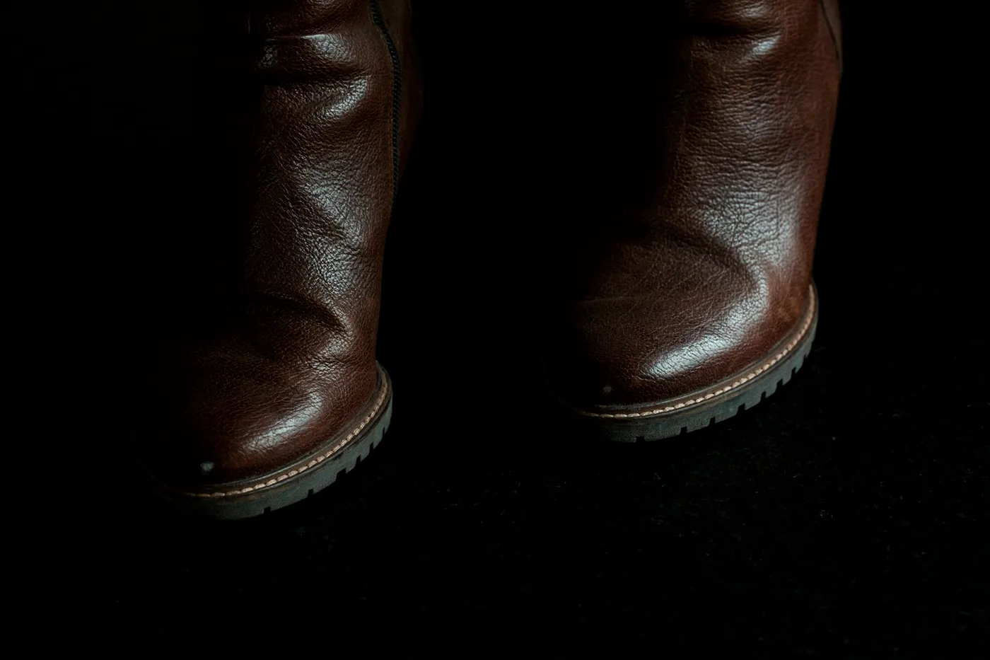 Knee-High Smooth Leather Boots No.22